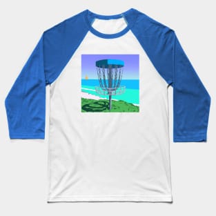 Disc Golf on an Oceanside Beach Baseball T-Shirt